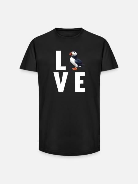 Puffin Papageientaucher - Long Fit Männer T-Shirt - Schwarz
