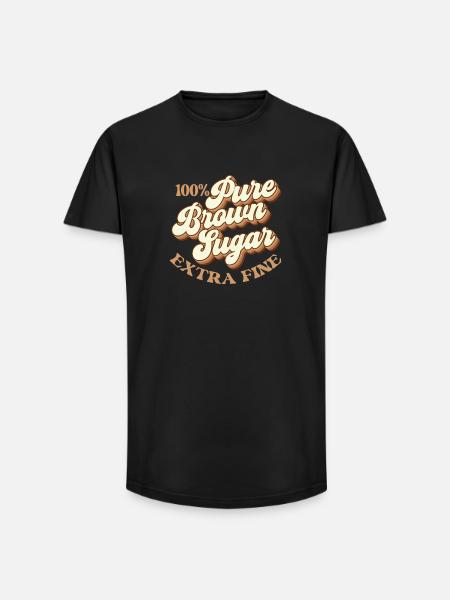 100% Pure Brown Sugar – Melanin Magic - Long Fit Men's T-Shirt - black