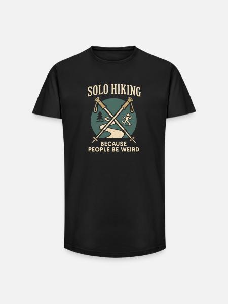 Women's solo hiker empowerment trail - Long Fit Men's T-Shirt - black