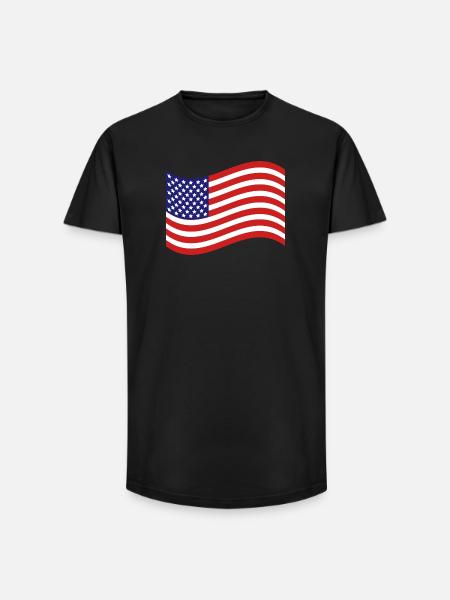 Drapeau des États-Unis - T-shirt coupe longue homme - noir