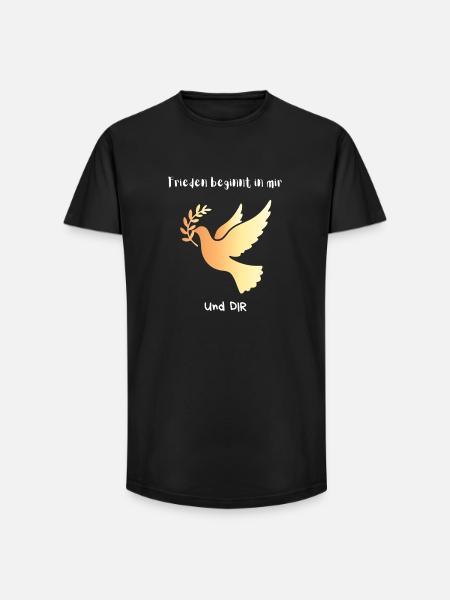 Peace begins in me and YOU - Long Fit Men's T-Shirt - black