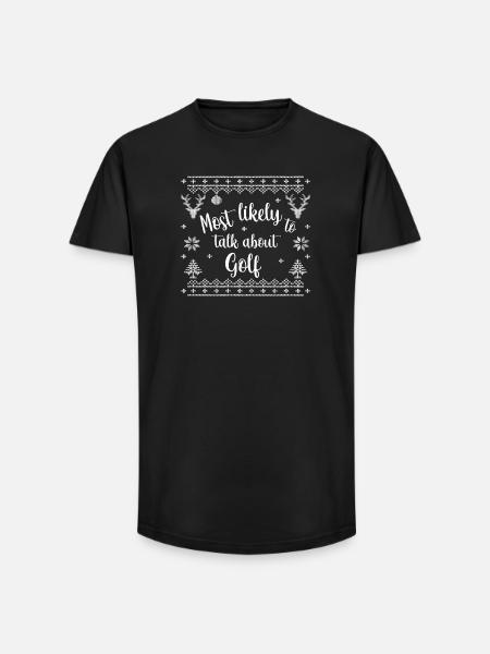 Most likely to talk about Golf - Long Fit Men's T-Shirt - black