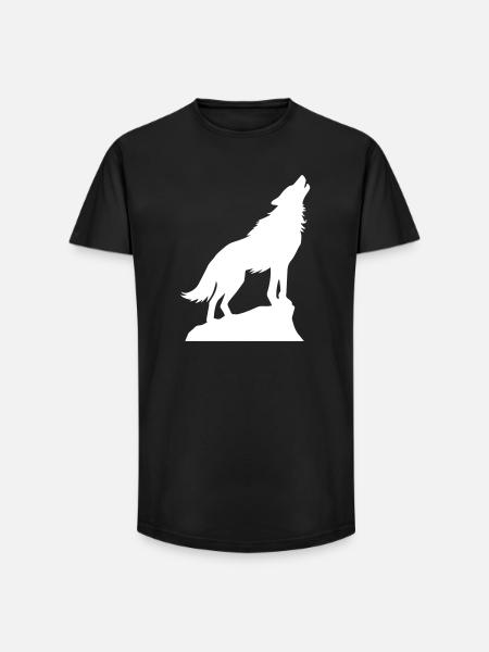 Wolf Animal Icon - Long Fit Men's T-Shirt - black