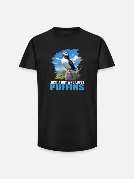 Puffin Papageientaucher - Long Fit Männer T-Shirt - Schwarz
