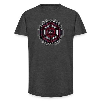 Geometry Mandala Festival Rave Goa Trance Yoga - T-shirt coupe longue homme - charbon - Devant - AI Model Male 185 light (185cm)