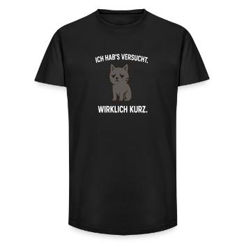 I tried, really short - Long Fit Men's T-Shirt - black - Front - AI Model Male 185 light (185cm)