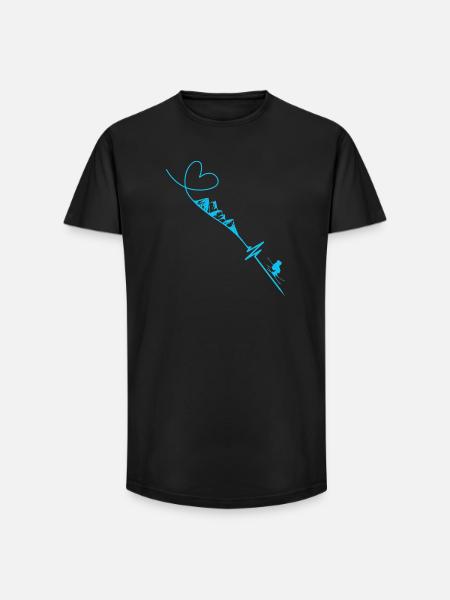 Skifahrer - Long Fit Männer T-Shirt - Schwarz