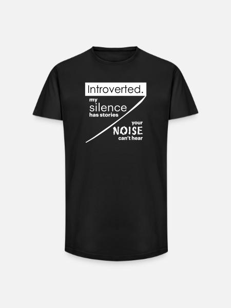 Introvert Quotes - Long Fit Men's T-Shirt - black