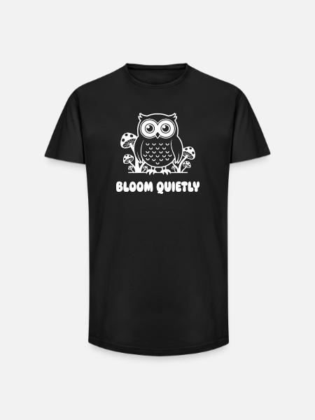 Owl Forest Floral Glow - Long Fit Men's T-Shirt - black