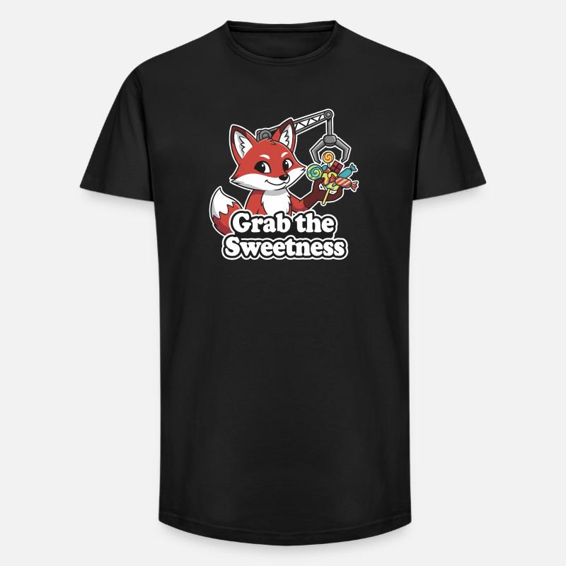 Fox reaches for sweets - Long Fit Men's T-Shirt - black