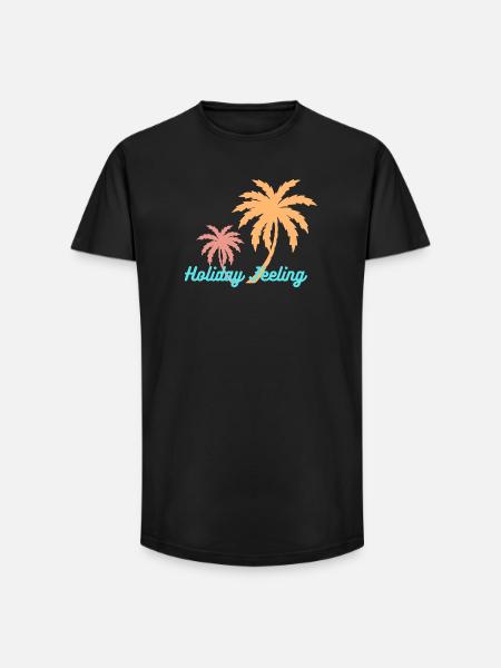 Palm Tree Holidays – Holiday Feeling - Long Fit Men's T-Shirt - black