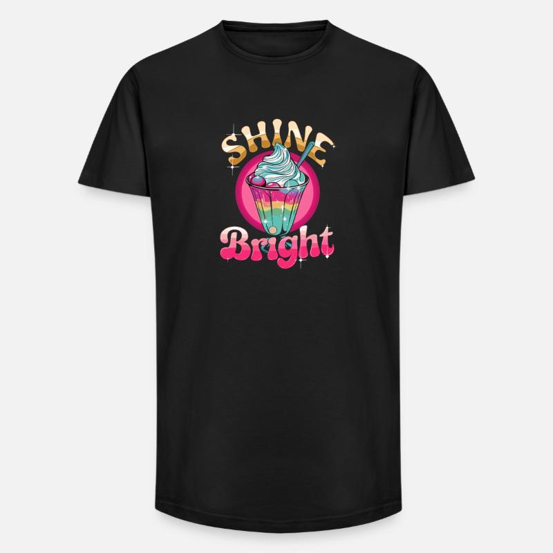  Shine Bright Bunter Eisbecher Regenbogen Dessert - Long Fit Männer T-Shirt - Schwarz