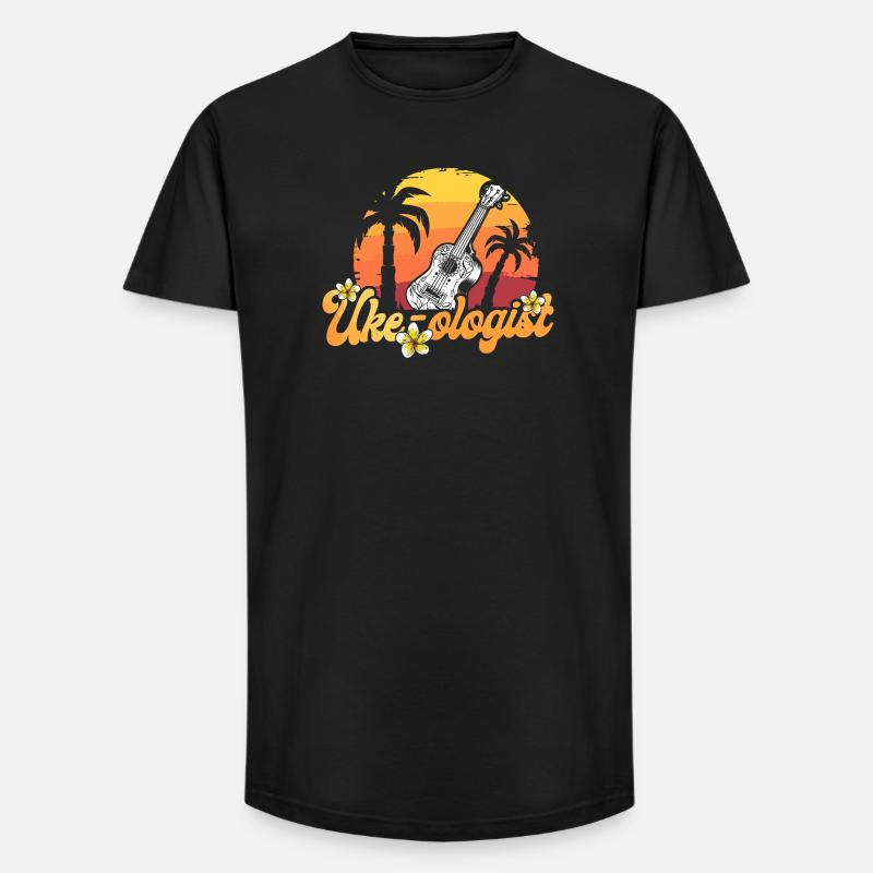 Hawaiian Ukulele Uke Uke-Ologist - Long Fit Männer T-Shirt - Schwarz