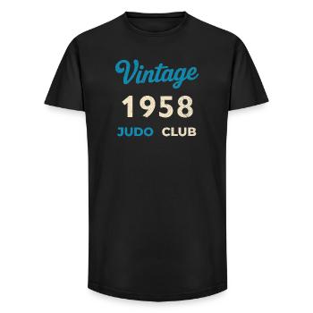 Cadeau vintage de l’année de naissance rétro du Judo Club 1958 - T-shirt coupe longue homme - noir - Devant - AI Model Male 185 light (185cm)