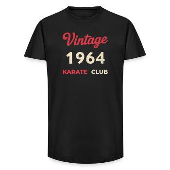 Millésime 1964 – Année de naissance rétro du Karate Club - T-shirt coupe longue homme - noir - Devant - AI Model Male 185 light (185cm)