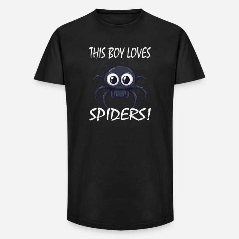 Junge liebt Spinnen - Long Fit Männer T-Shirt - Schwarz