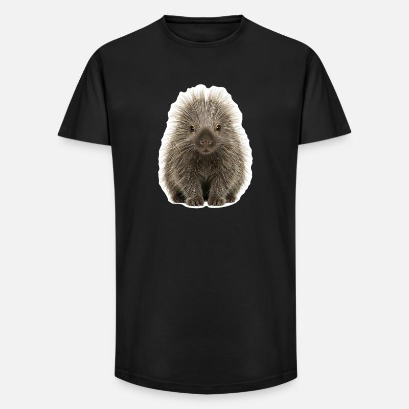 Putziges Stachelschwein - Niedlich - Long Fit Männer T-Shirt - Schwarz