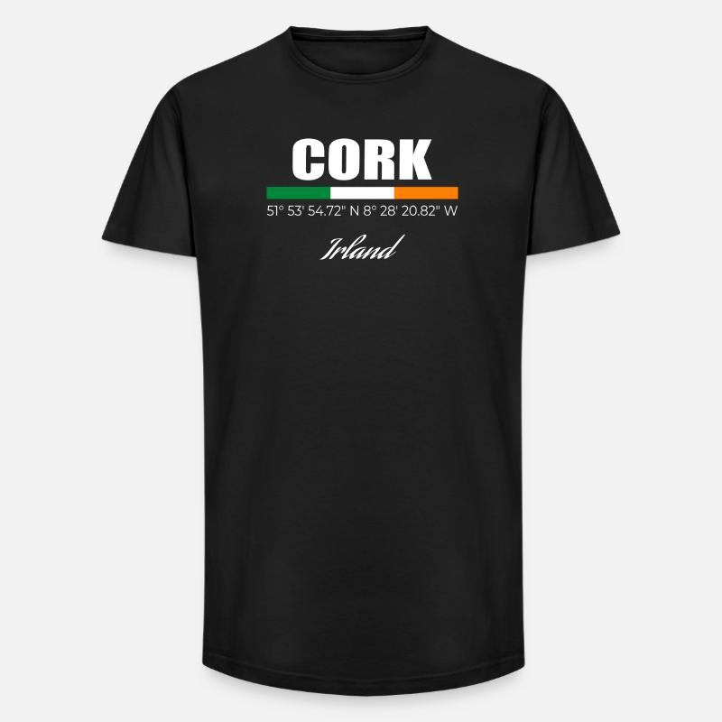Cork - Long Fit Männer T-Shirt - Schwarz