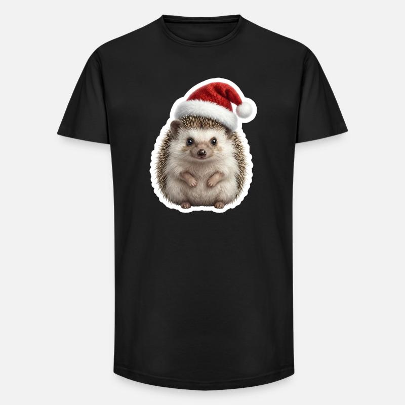 Igel mit weicher Muetze - Long Fit Männer T-Shirt - Schwarz