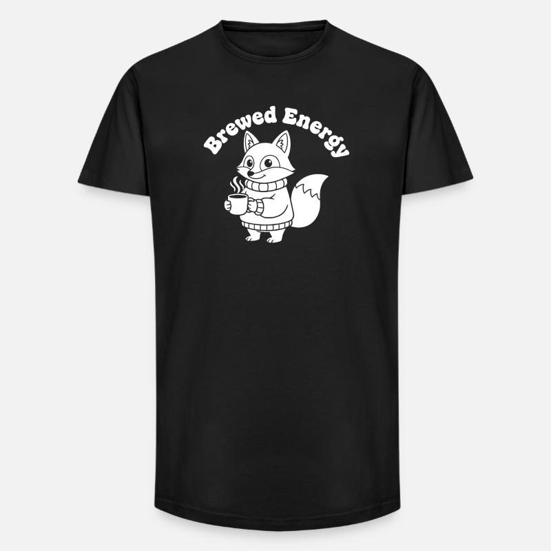 Modèle de pull Coffee Fox - T-shirt coupe longue homme - noir