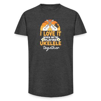 Hawaiian Ukulele Uke Friends - Long Fit Männer T-Shirt - Anthrazit - Vorne - AI Model Male 185 light (185cm)