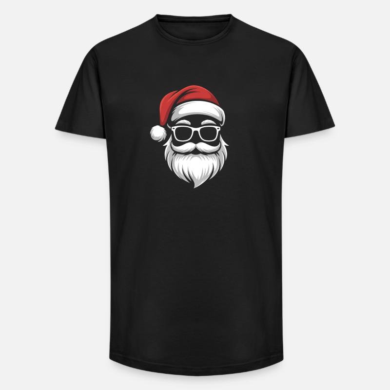 Chilliger Santa-Schädel - Long Fit Männer T-Shirt - Schwarz