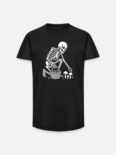 Skeletternte: Pilzkorb - Long Fit Männer T-Shirt - Schwarz