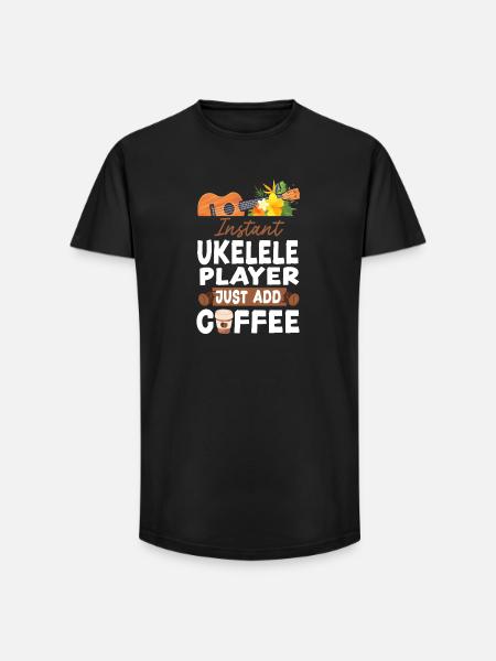 Hawaiian Ukulele Uke Coffee - Long Fit Männer T-Shirt - Schwarz