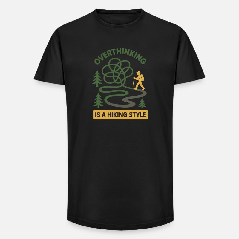 Forest Walk Overthinker Mental Reset - Long Fit Men's T-Shirt - black
