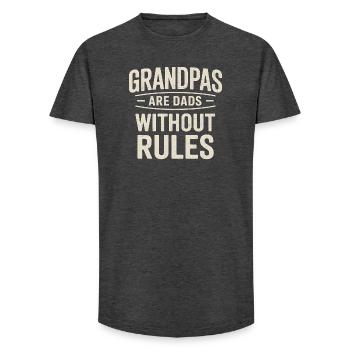 Grands-pères sans règles Fête des pères - T-shirt coupe longue homme - charbon - Devant - AI Model Male 185 light (185cm)