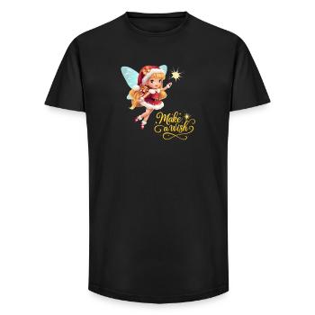 Sweet Christmas fairy with magic wand Make a wish - Long Fit Men's T-Shirt - black - Front - AI Model Male 185 light (185cm)