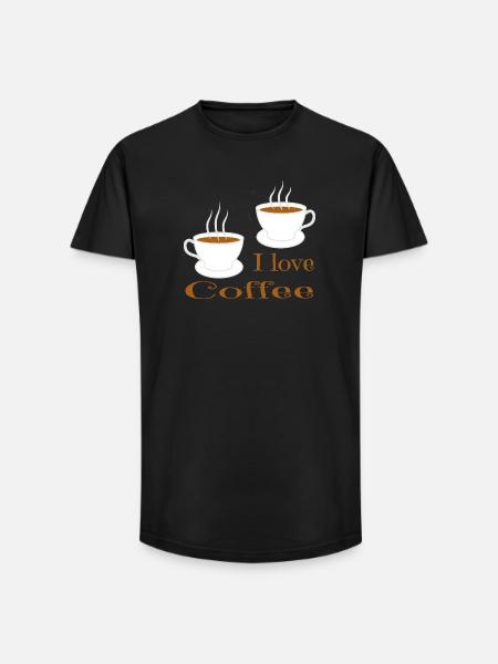Kaffee Tassen - Long Fit Männer T-Shirt - Schwarz