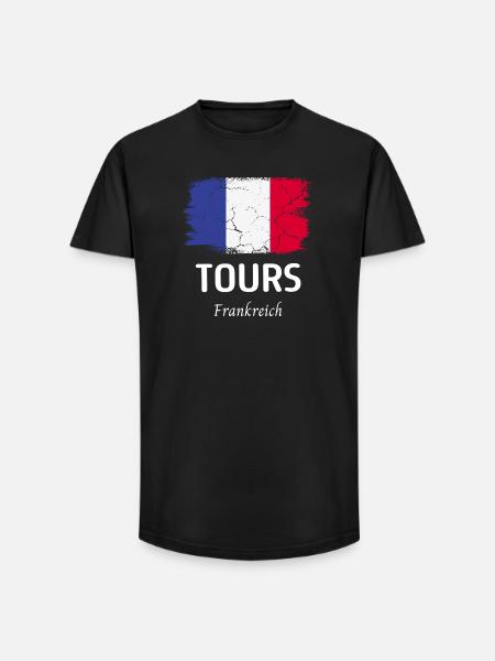Tours - T-shirt coupe longue homme - noir