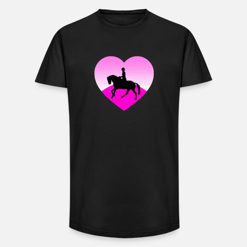 Pferde - Long Fit Männer T-Shirt - Schwarz
