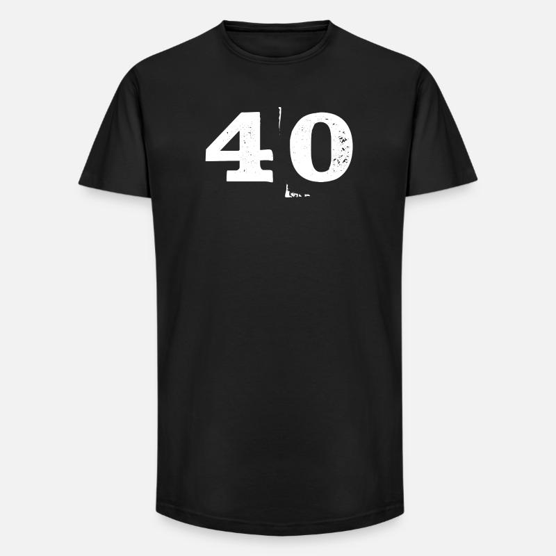 Grunge Vierzig Zahl Textur 40 - Long Fit Männer T-Shirt - Schwarz