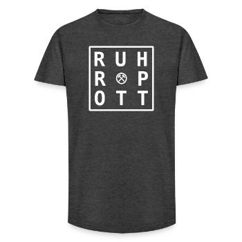 Création de produits dérivés Ruhrpott, cadeaux et souvenirs - T-shirt coupe longue homme - charbon - Devant - AI Model Male 185 light (185cm)
