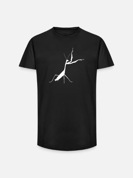 Praying mantis white - Long Fit Men's T-Shirt - black