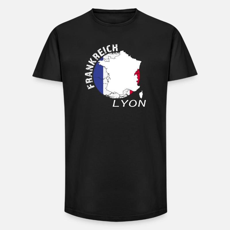 Lyon - Long Fit Männer T-Shirt - Schwarz