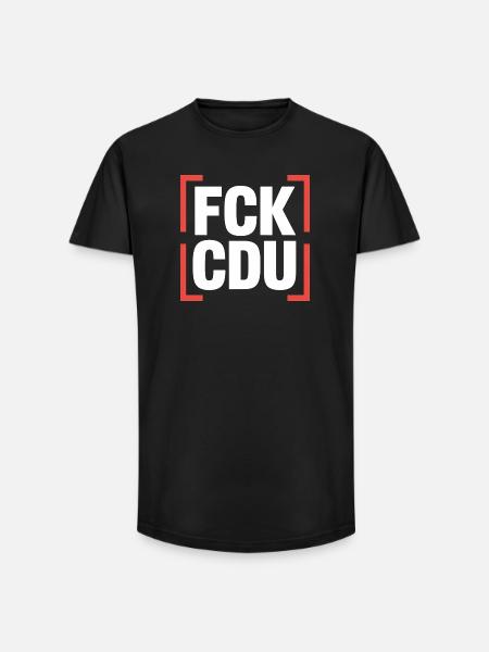 FCK CDU - Anti CDU/CSU Logo - Long Fit Men's T-Shirt - black