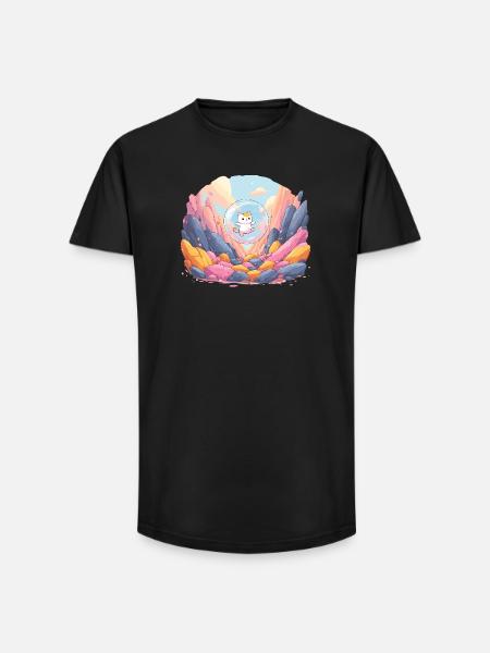 Katzenkugel im farbigen Canyon - Long Fit Männer T-Shirt - Schwarz