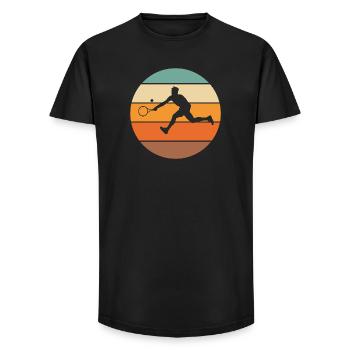 tennis - T-shirt coupe longue homme - noir - Devant - AI Model Male 185 light (185cm)