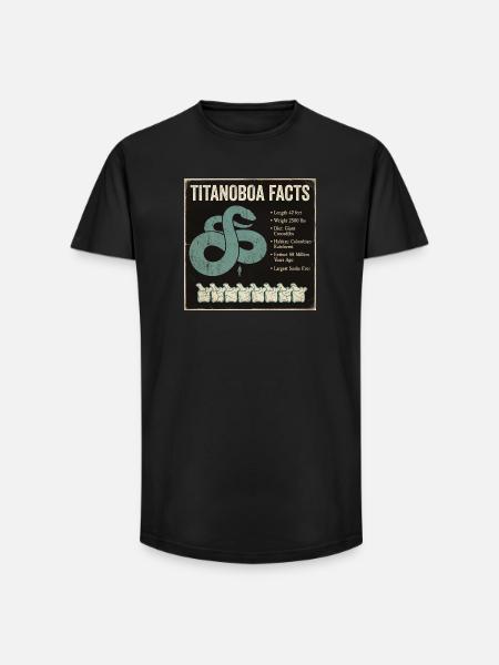 Titanoboa Facts Largest Snake of Prehistoric Times - Long Fit Men's T-Shirt - black