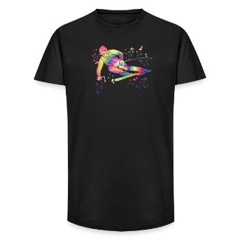 Alpine skiing Winter sports Nordic skiing - Long Fit Men's T-Shirt - black - Front - AI Model Male 185 light (185cm)