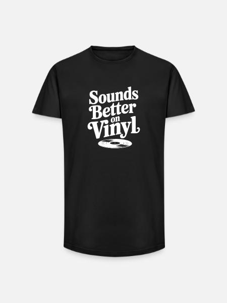 Sounds Better on Vinyl - Long Fit Men's T-Shirt - black