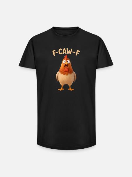 F-CAW-F Chicken - Funny Word Game - Chicken Meme - Long Fit Men's T-Shirt - black