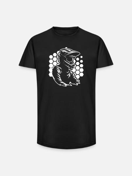 Motocross motif that works immediately - Long Fit Men's T-Shirt - black