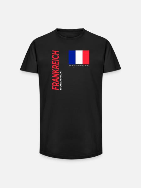 Bordeaux - T-shirt coupe longue homme - noir