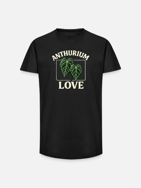 Anthurium Love - T-shirt coupe longue homme - noir