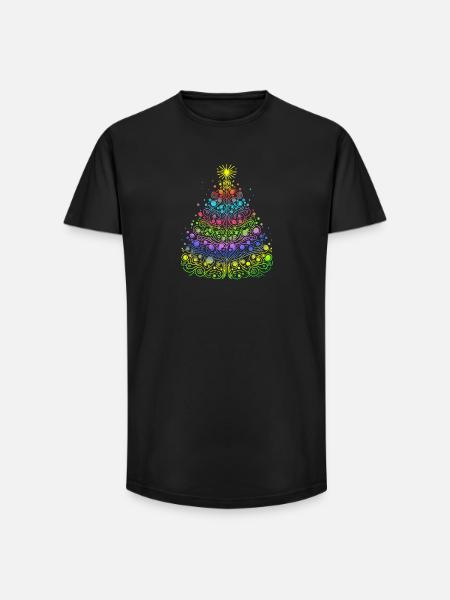 Christmas tree - Long Fit Men's T-Shirt - black
