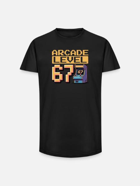 Arcade Level 67 Pixel Art - Long Fit Men's T-Shirt - black